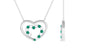 Emerald and Moissanite Twin Open Heart Necklace in Gold