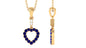 Natural Blue Sapphire Heart Pendant Necklace with Moissanite