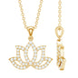 Diamond Lotus Flower Necklace in Pave Setting