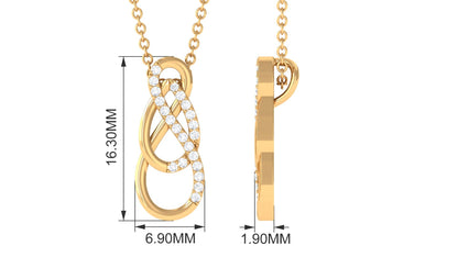 Interlock Infinity Pendant Necklace with Real Diamond