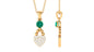 Natural Emerald Diamond Heart Necklace for Women