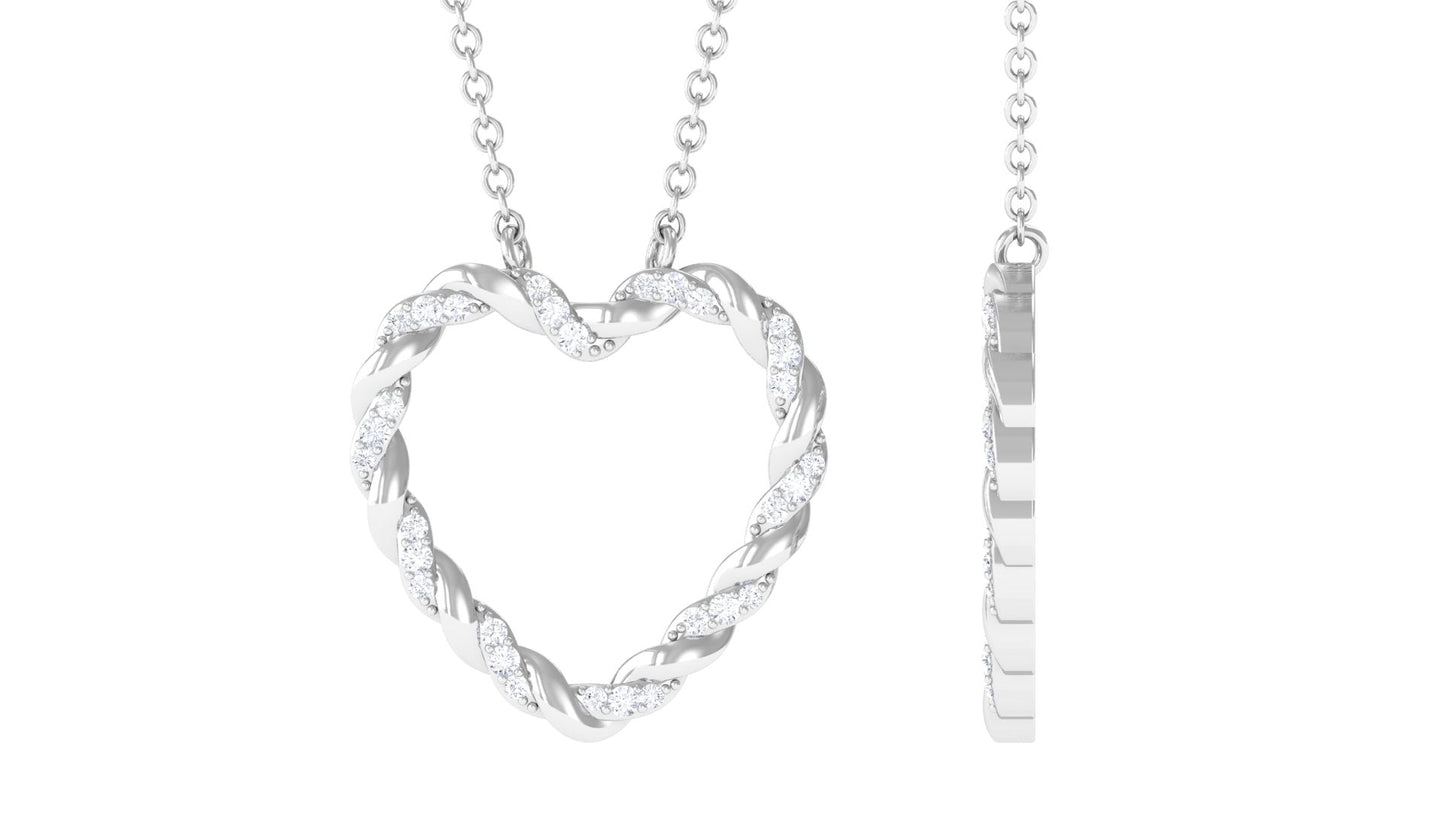 Natural Diamond Heart Necklace for Women