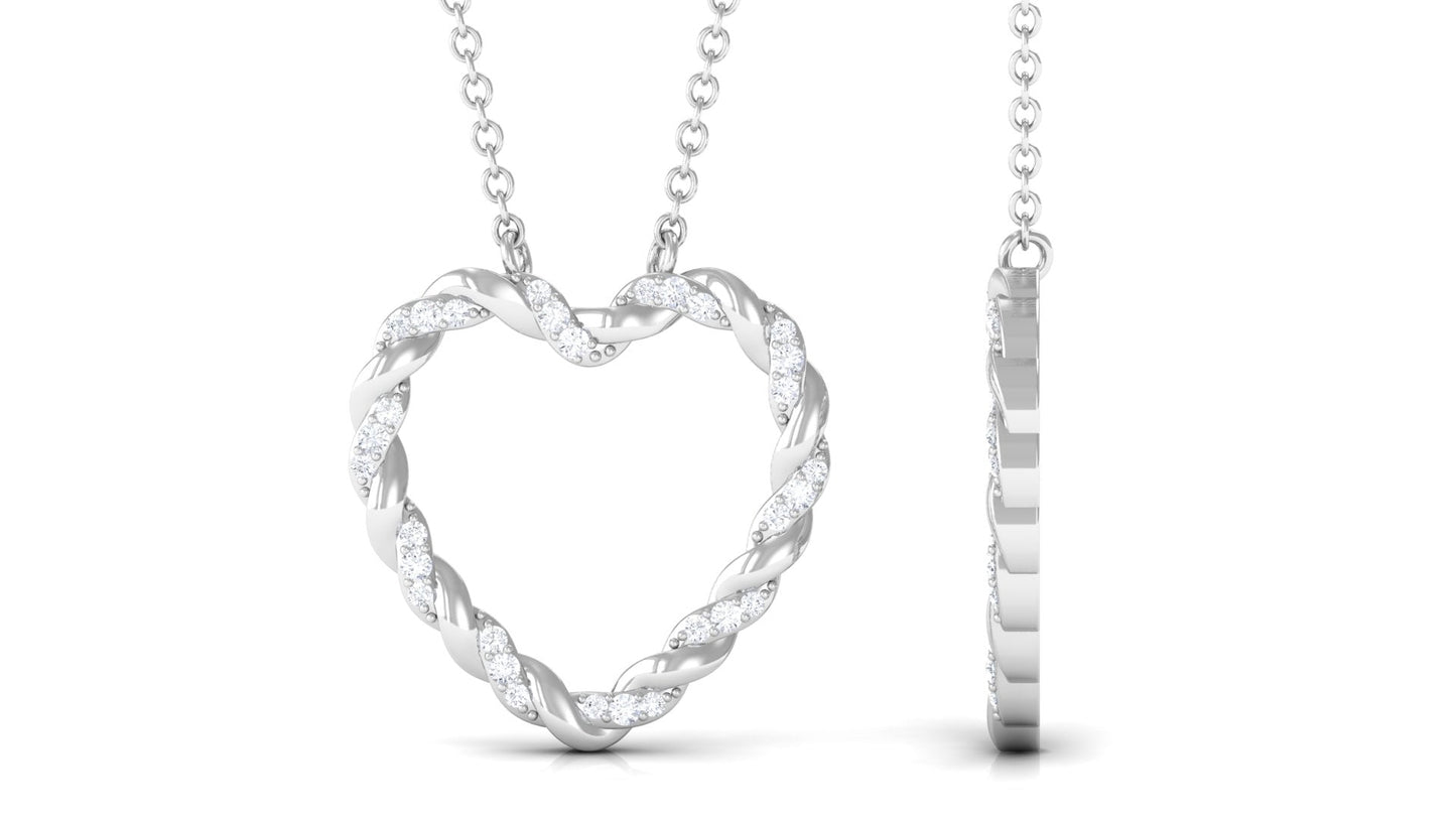 Natural Diamond Heart Necklace for Women