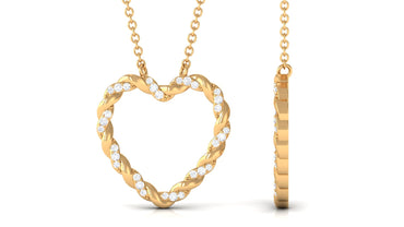 Natural Diamond Heart Necklace for Women