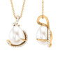 Designer Freshwater Pearl and Diamond Teardrop Pendant