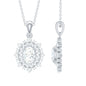 Vintage Style Oval Moissanite Bridal Necklace With Chain