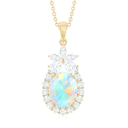 Certified Real 1.3 Carat Ethiopian Opal Statement Necklace