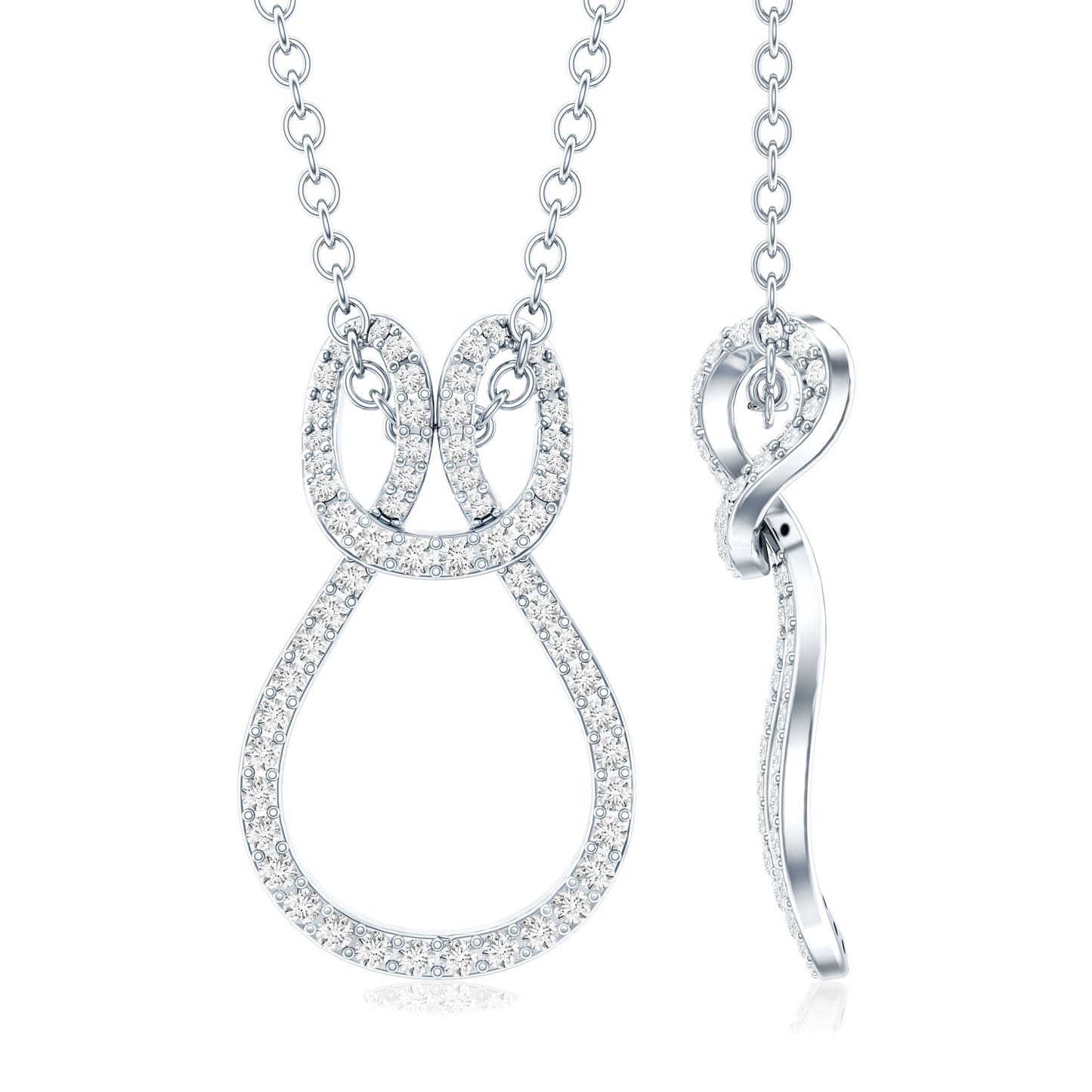 Certified Lab Grown Diamond Infinity Love Knot Necklace For Her