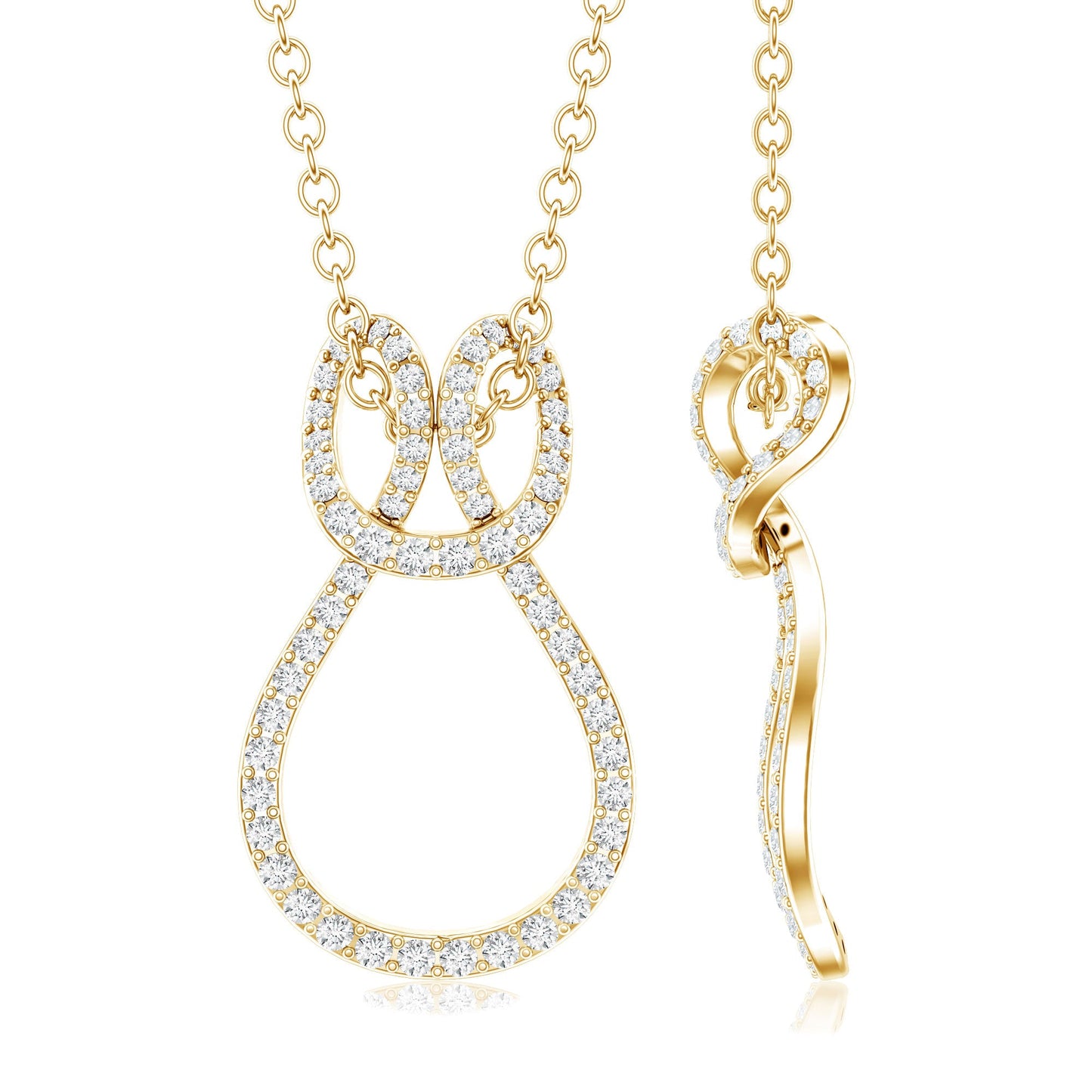 Certified Lab Grown Diamond Infinity Love Knot Necklace For Her