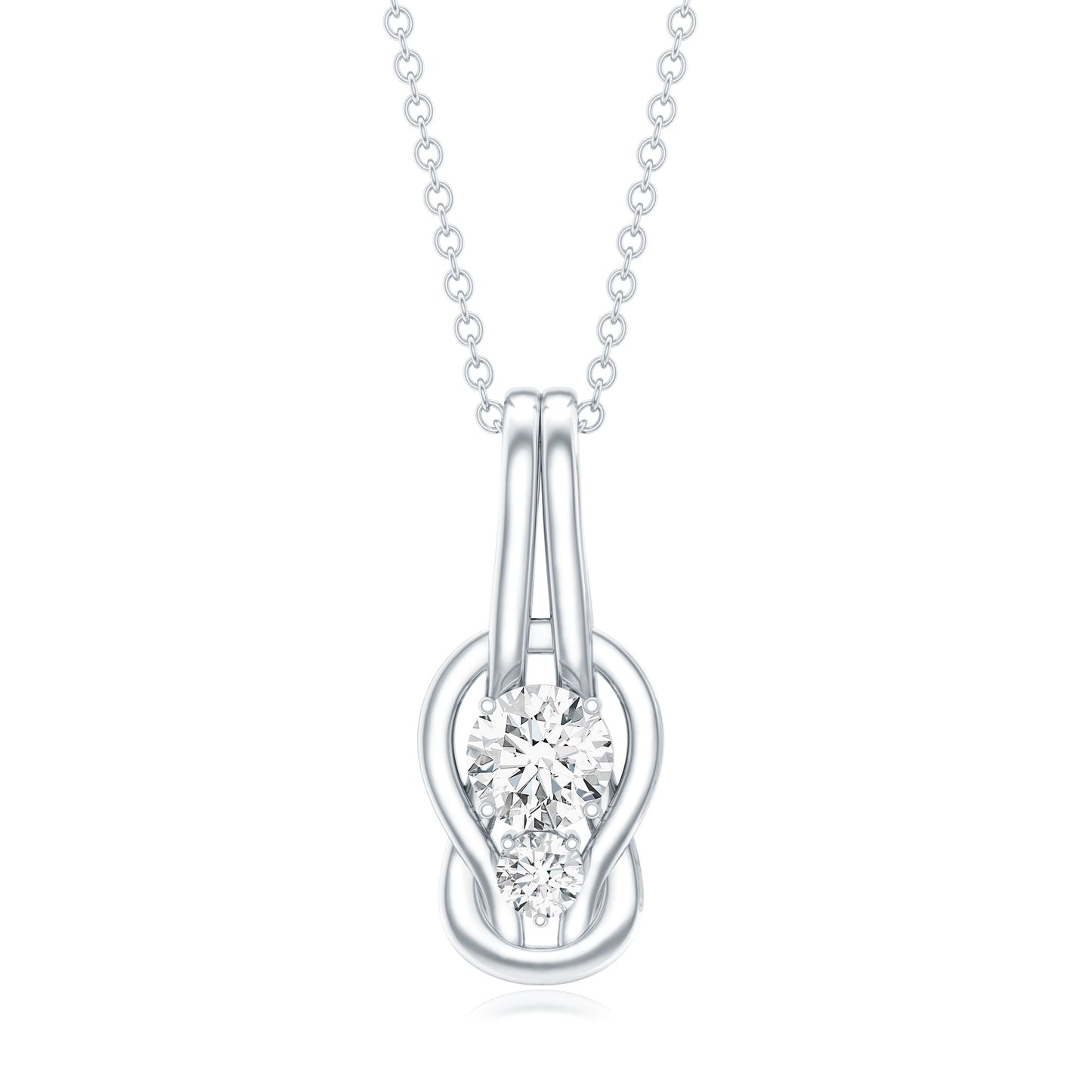 Certified Lab Grown Diamond Love Knot Pendant Necklace
