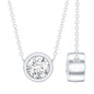 Bezel Set Lab 5 MM Round Diamond Solitaire Necklace