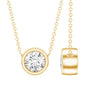 Bezel Set Lab 5 MM Round Diamond Solitaire Necklace
