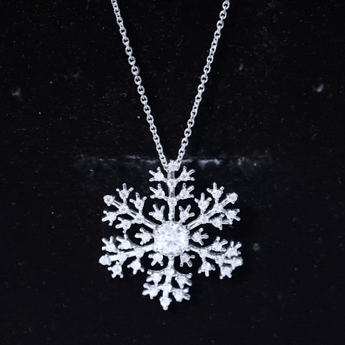 Lab Grown Diamond Snowflake Winter Necklace