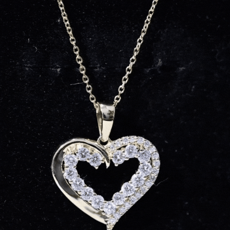 Certified Lab Grown Diamond Designer Heart Necklace For Women