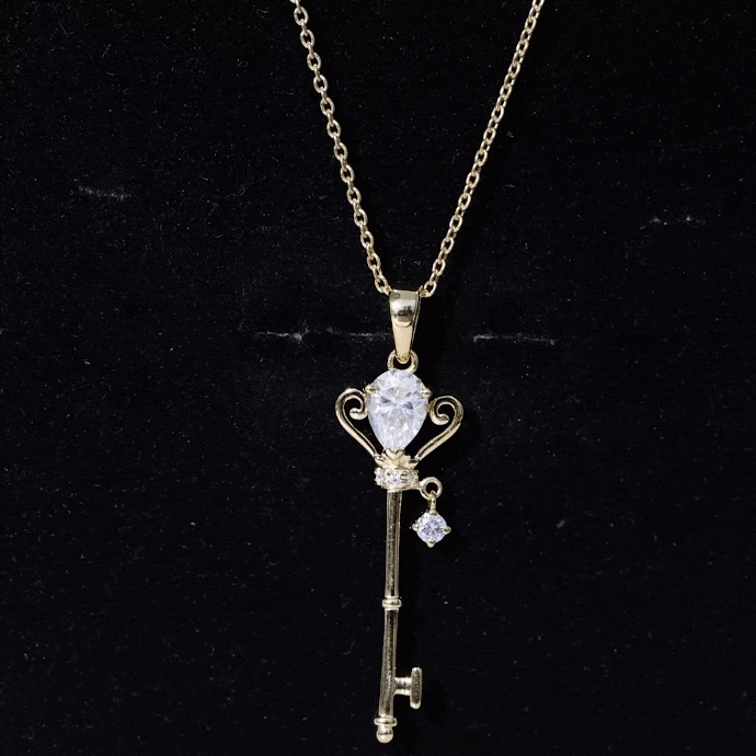 Certified Pear Shaped 0.6 Carat Lab Created Diamond Key Pendant