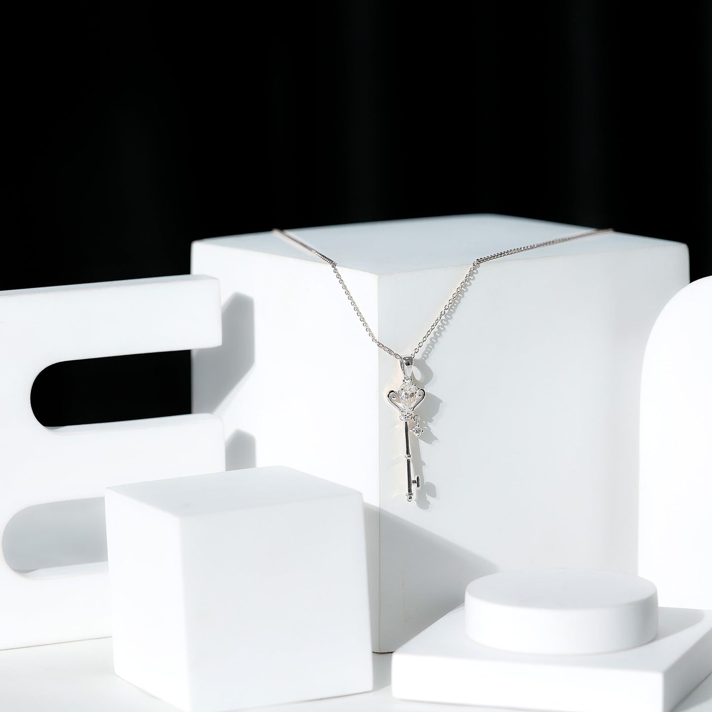 Certified Pear Shaped 0.6 Carat Lab Created Diamond Key Pendant
