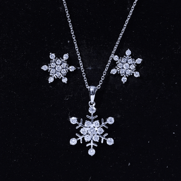 Certified Lab Grown Diamond Snowflake Jewelry Set