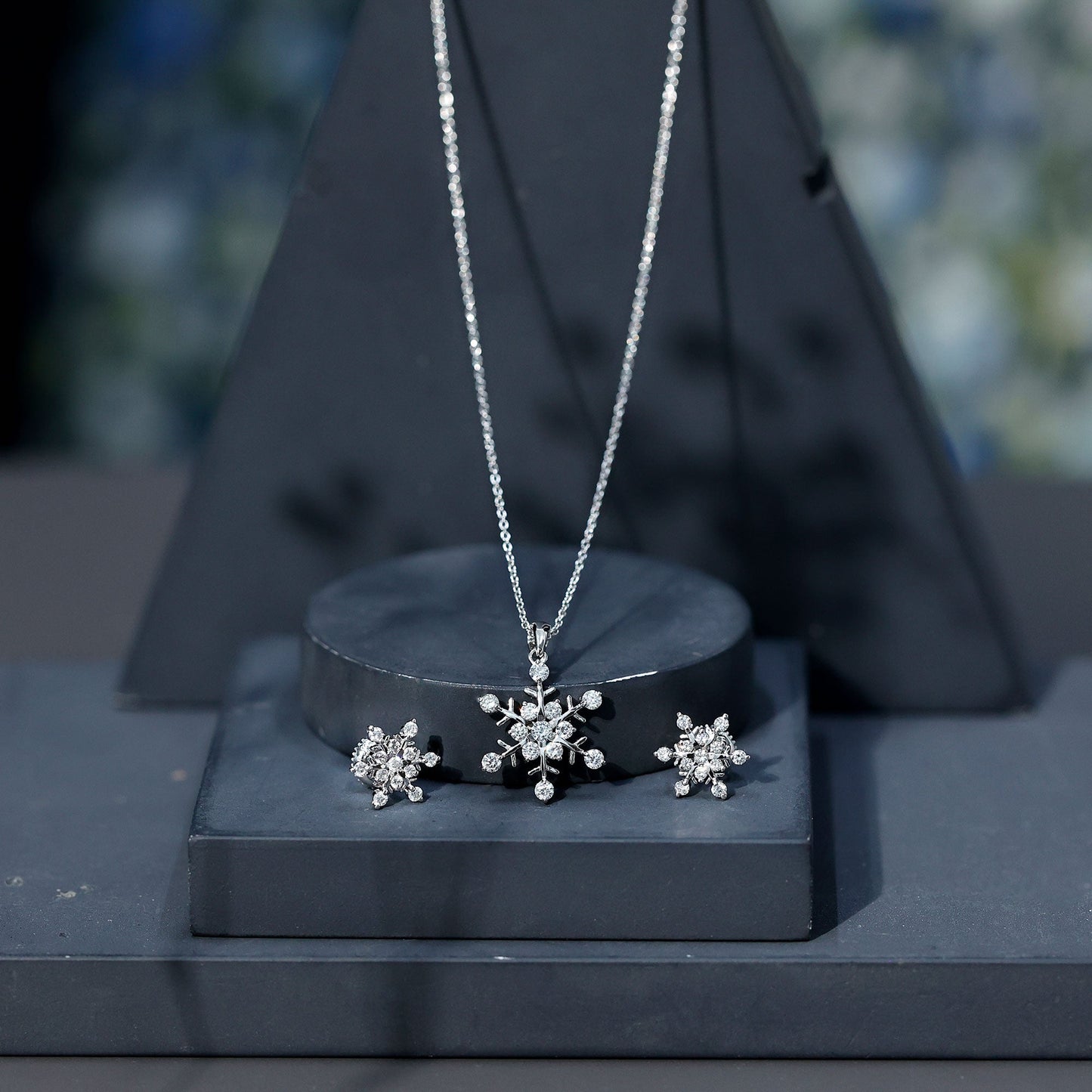 Certified Lab Grown Diamond Snowflake Jewelry Set