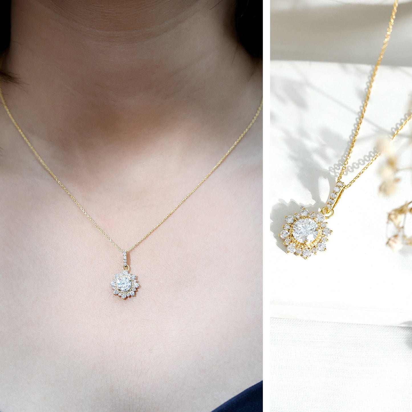 Certified Lab Grown Diamond Wedding Necklace With Chain