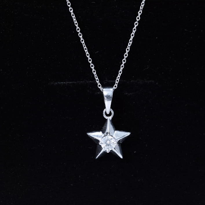 Certified Lab Grown Diamond Star Pendant Necklace For Her