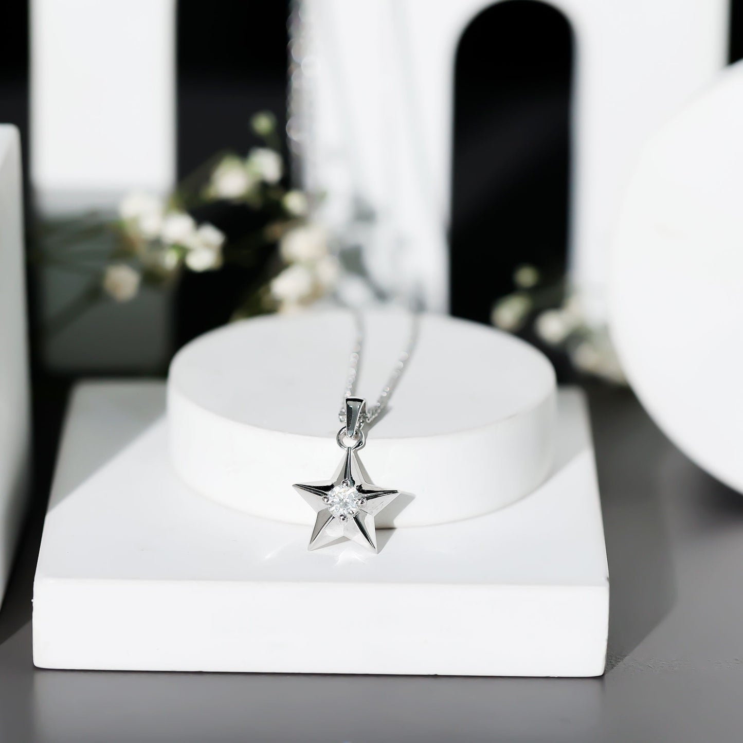 Certified Lab Grown Diamond Star Pendant Necklace For Her