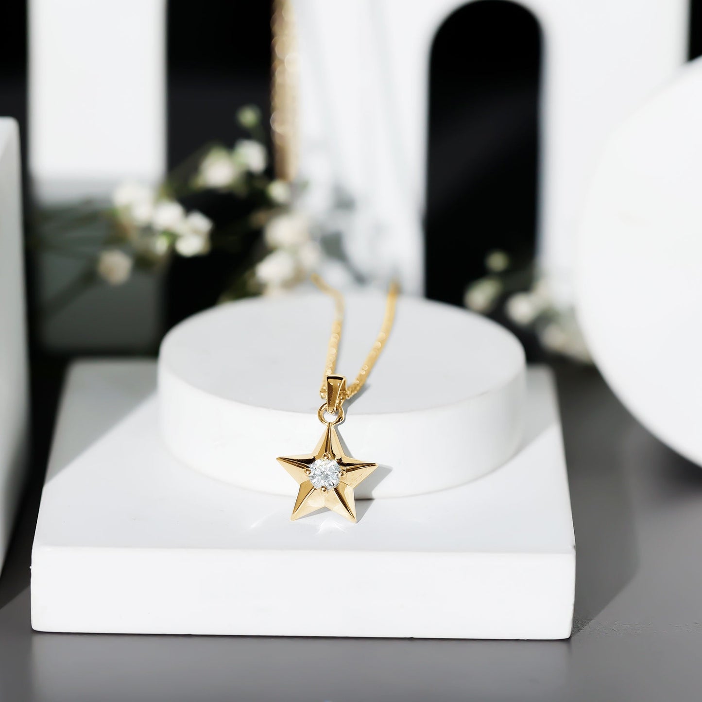 Certified Lab Grown Diamond Star Pendant Necklace For Her