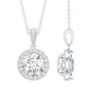 Certified 2 Carat Lab Grown Diamond Halo Pendant Necklace