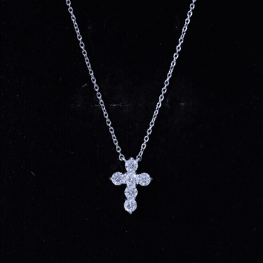 Lab Grown Diamond Religious Cross Pendant Necklace