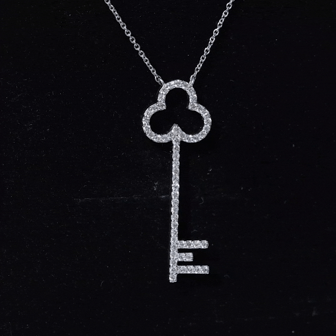 Certified Lab Grown Diamond Key Necklace For Women