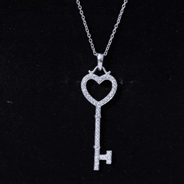 Lab Grown Diamond Key To My Heart Pendant Necklace