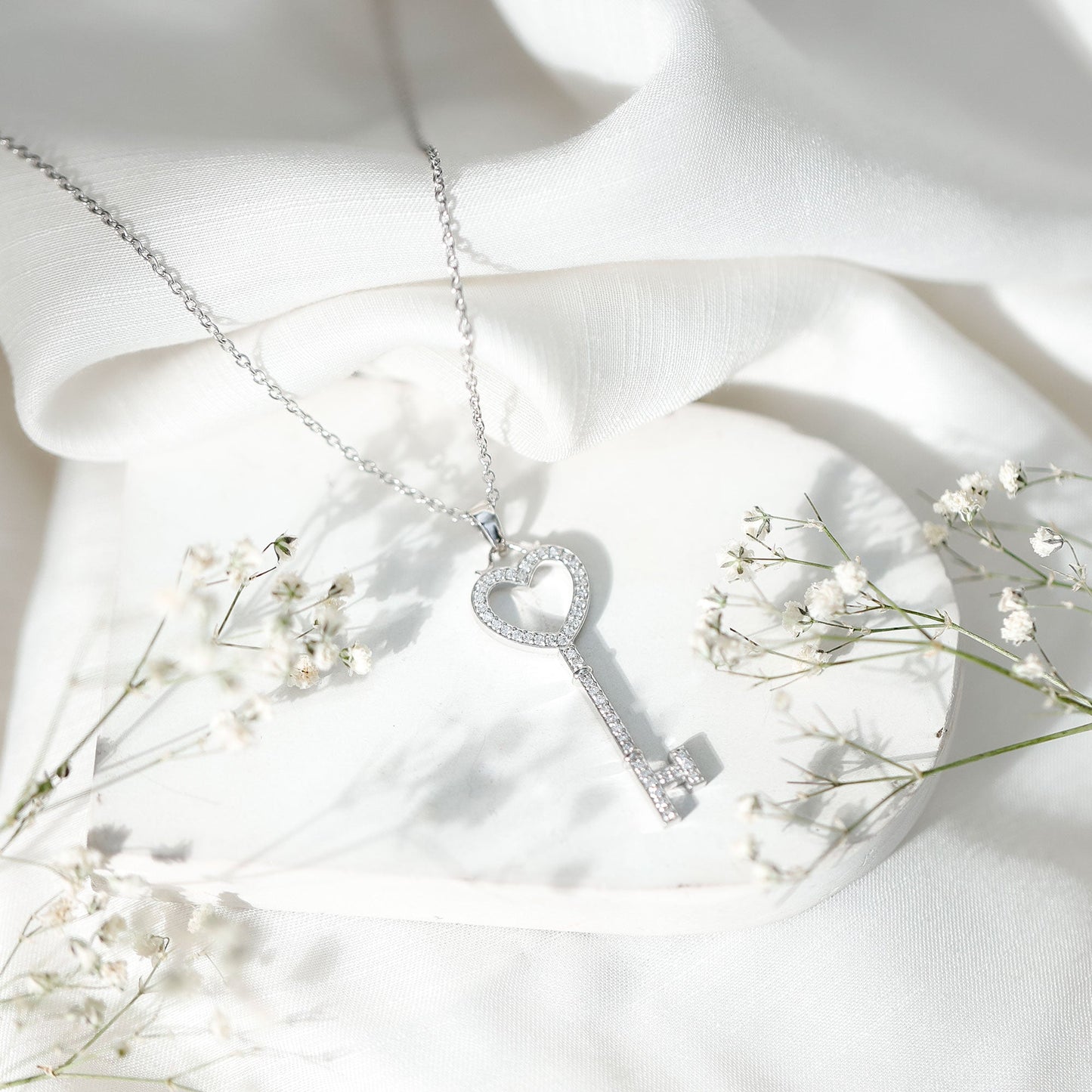 Lab Grown Diamond Key To My Heart Pendant Necklace