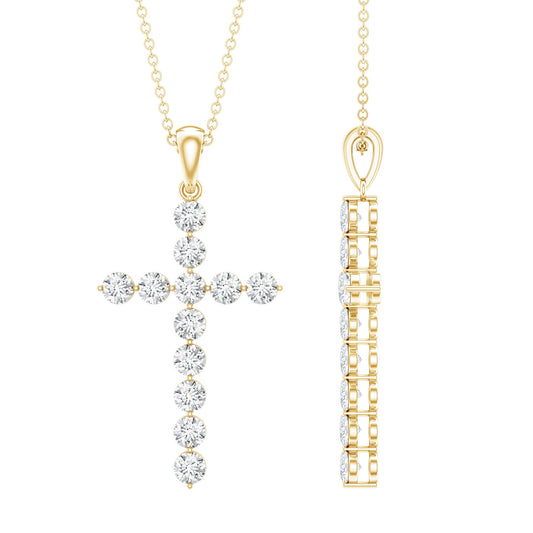 Certified Lab Grown Diamond Christian Cross Pendant