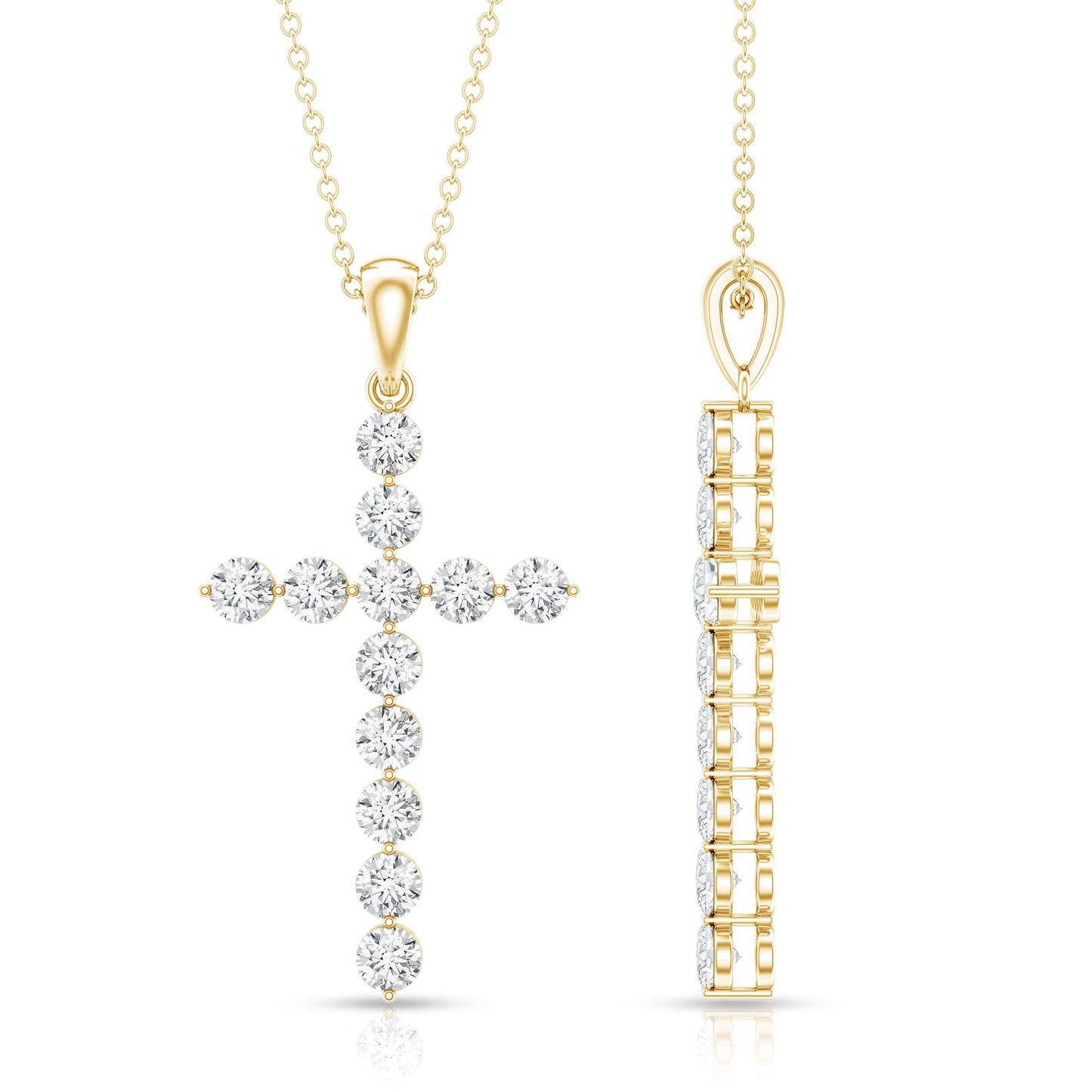 Certified Lab Grown Diamond Christian Cross Pendant
