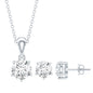 Certified Lab Grown Diamond Solitaire Necklace and Earrings Set