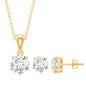 Certified Lab Grown Diamond Solitaire Necklace and Earrings Set