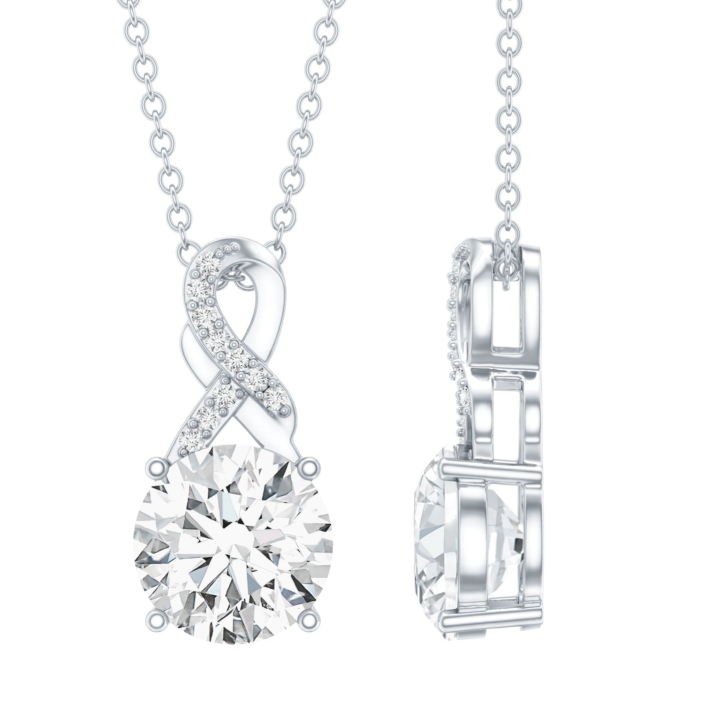 2 Carat Lab Grown Diamond Infinity Pendant Necklace