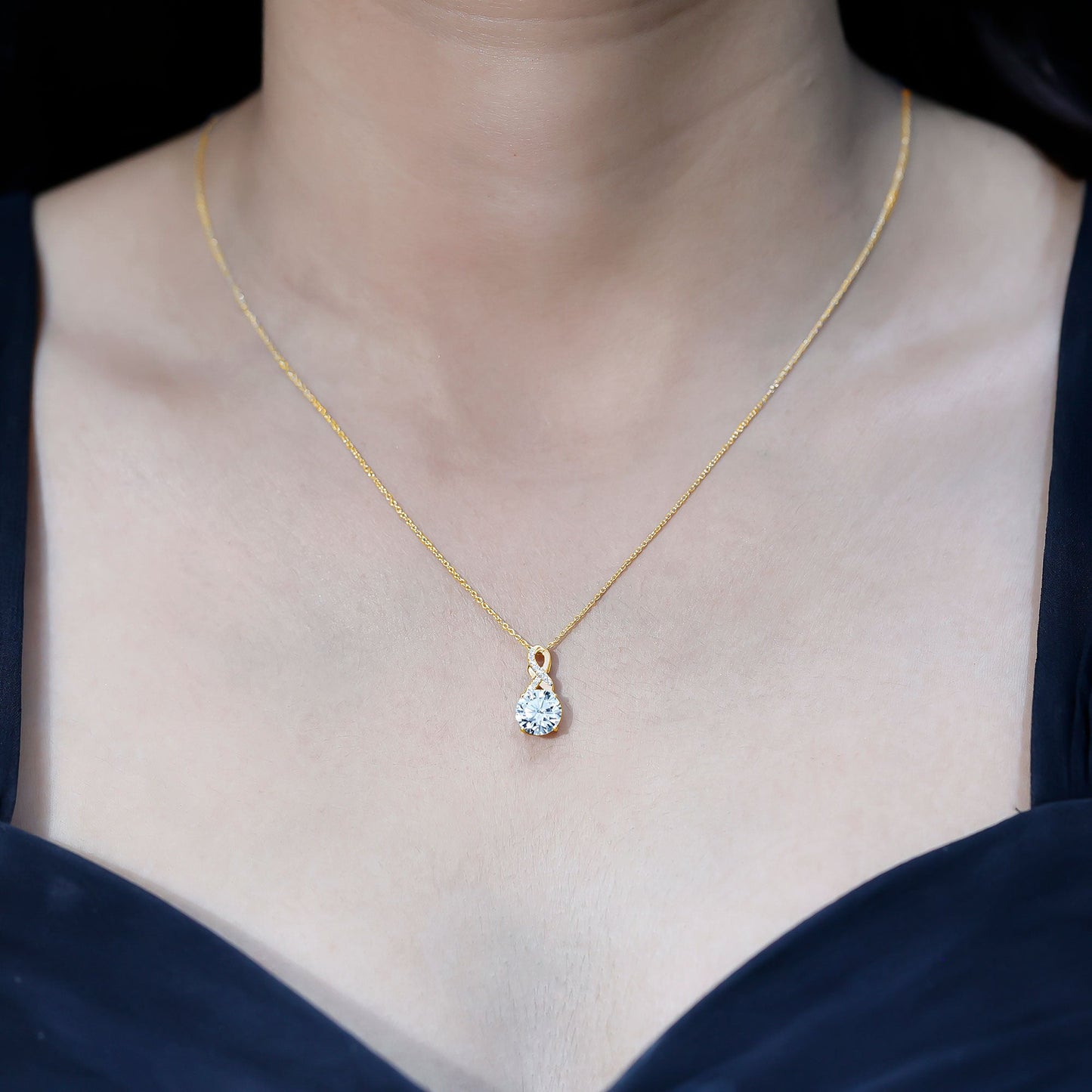 2 Carat Lab Grown Diamond Infinity Pendant Necklace