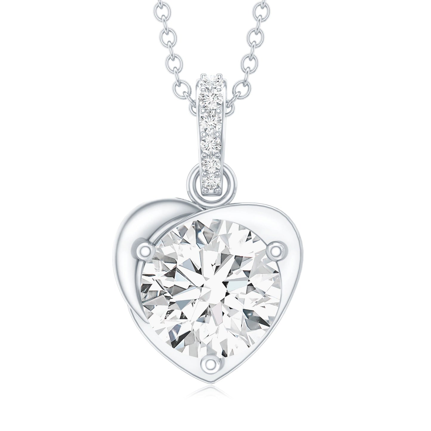 2 Carat Lab Grown Diamond Solitaire Heart Locket for Women