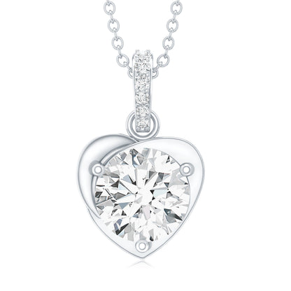 2 Carat Lab Grown Diamond Solitaire Heart Locket for Women