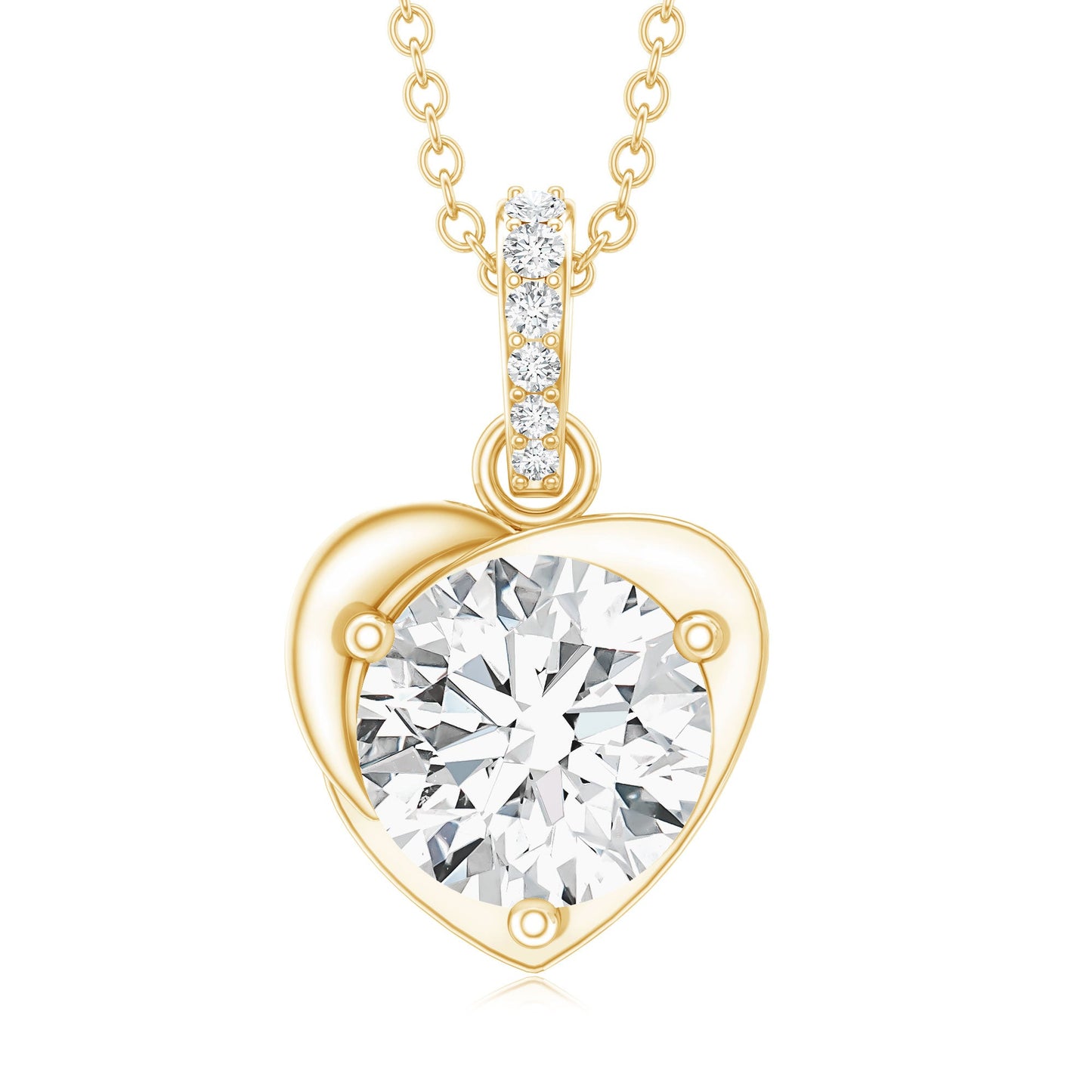 2 Carat Lab Grown Diamond Solitaire Heart Locket for Women