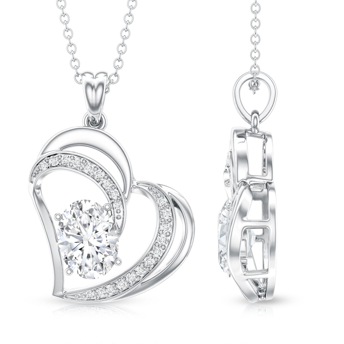 Lab Grown Diamond Heart Designer Necklace for Women