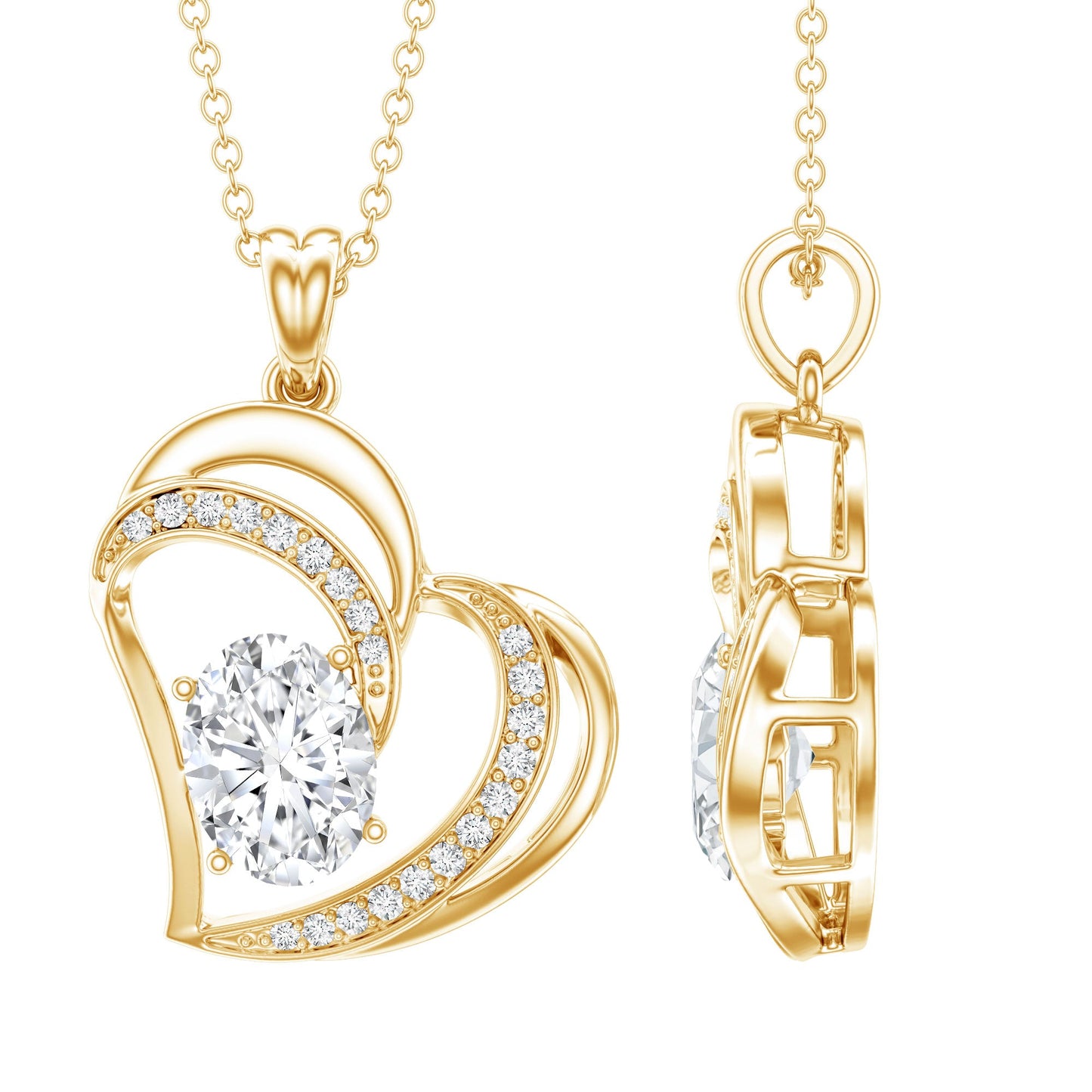 Lab Grown Diamond Heart Designer Necklace for Women