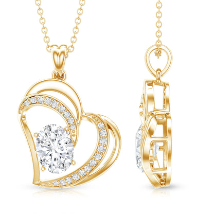 Lab Grown Diamond Heart Designer Necklace for Women