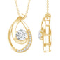 0.9 Carat Round Lab Grown Diamond Teardrop Necklace for Women