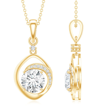 Lab Grown Diamond 2 Carat Solitaire Necklace