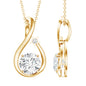 2 Carat Round Solitaire Lab Grown Diamond Teardrop Necklace