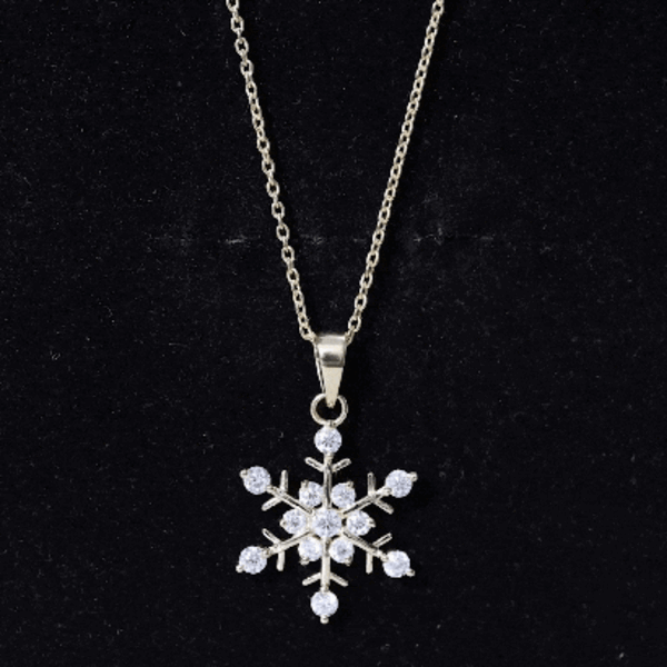 Lab Grown Diamond Christmas Snowflake Necklace