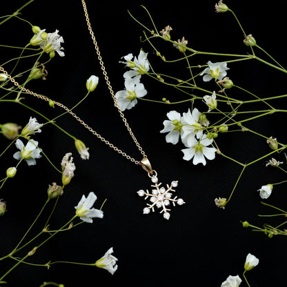 Lab Grown Diamond Christmas Snowflake Necklace