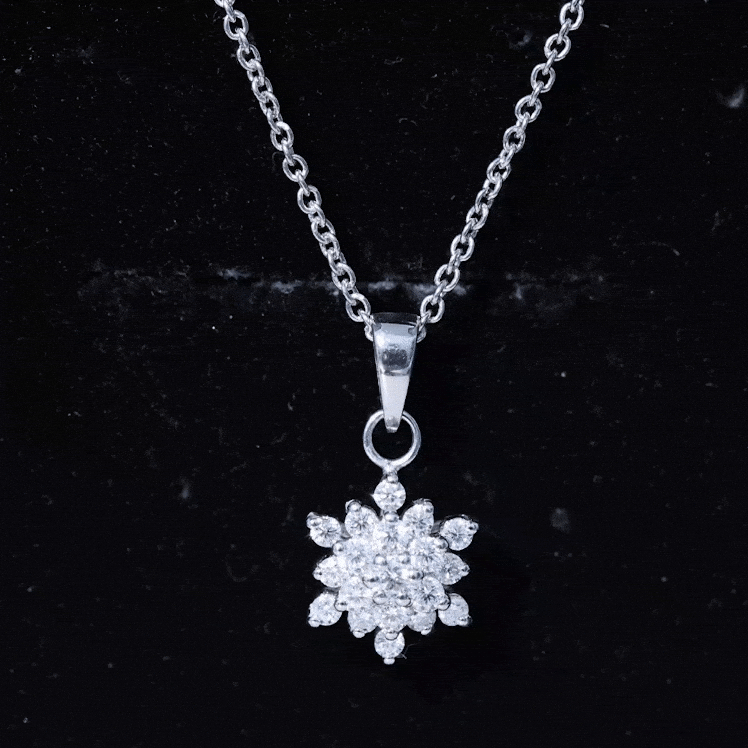 Certified Lab Grown Diamond Snowflake Necklace For Women