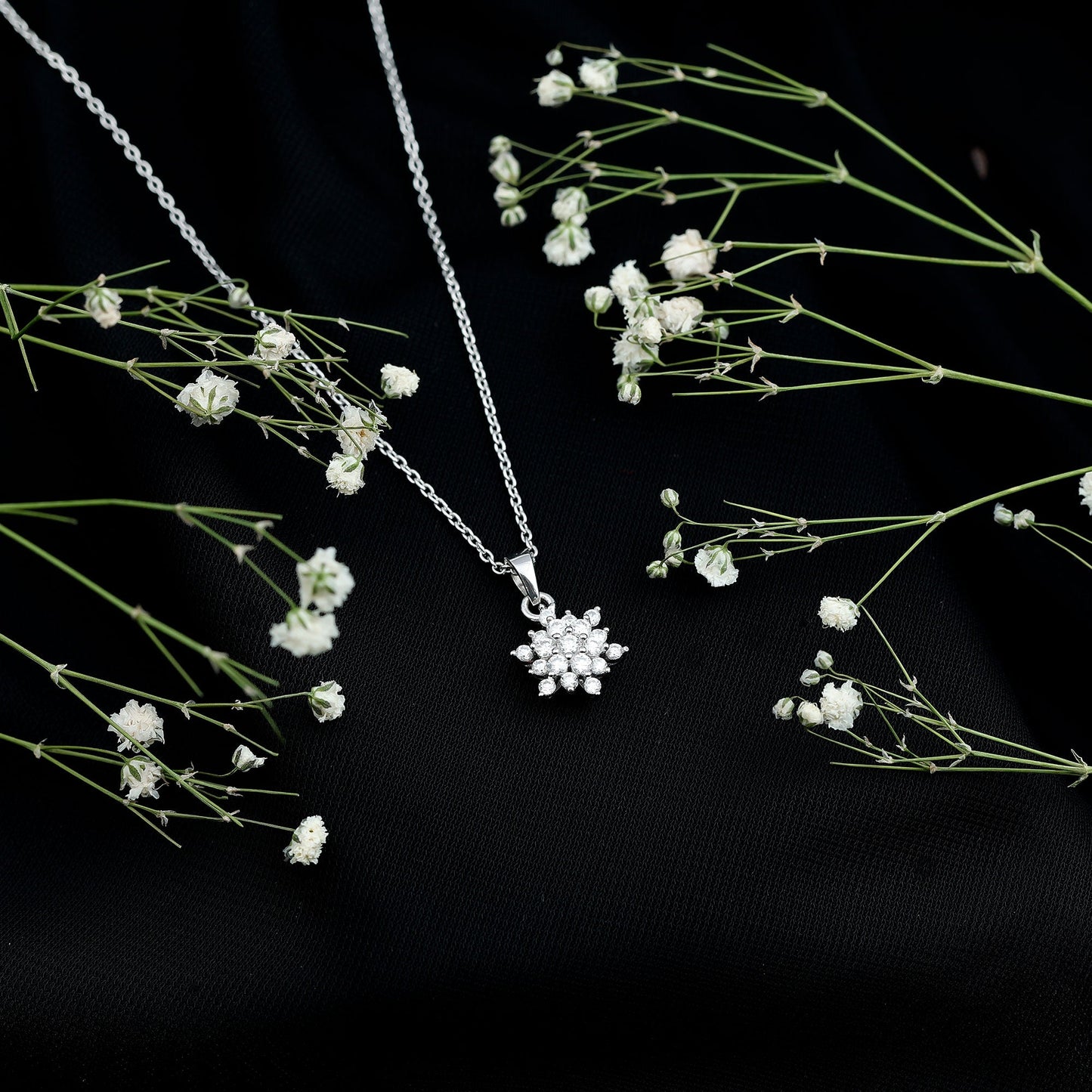 Certified Lab Grown Diamond Snowflake Necklace For Women